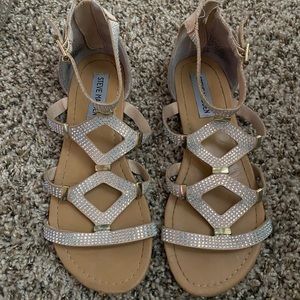 Size 6 rhinestone embellished Steve Madden sandals